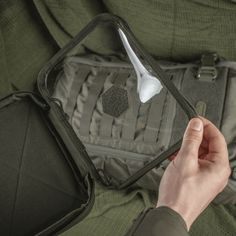 M-Tac Utility Organizer Slim Elite med gjennomsiktig PVC for rask gjenkjenning, robust Cordura 500D, egnet for EDC-kit-oppbevaring.