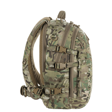 M-Tac Mission Pack Elite ryggsekk med holdbart Cordura 1000D-stoff og MOLLE LASER CUT-system i camouflage-design.
