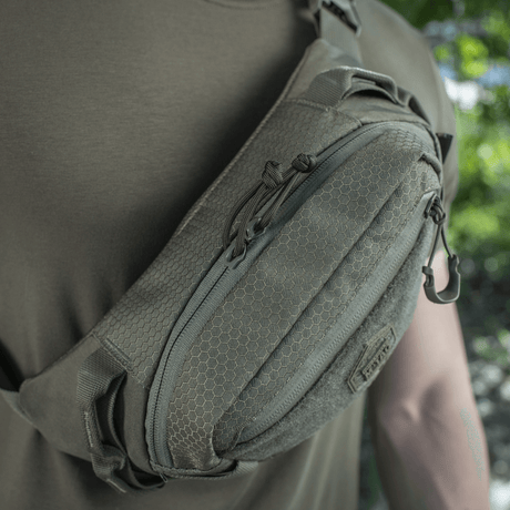 M‑Tac belteveske Elite Hex, kompakt veske med velcrolommer, YKK-lynlåser og vanntett design, belteveske i Cordura-materiale av høy kvalitet.