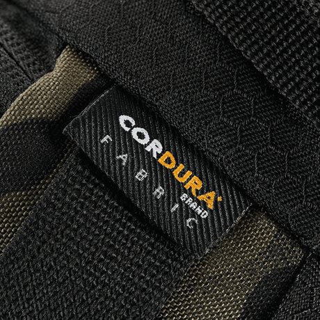 M‑Tac belteveske Elite Hex i Cordura-stoff, nærbilde av detaljert merkevisning.