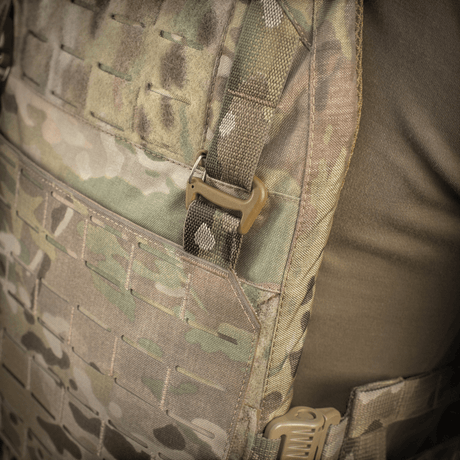 M-Tac frontpanel til Plate Carrier Cuirass QRS XL i slitesterk Cordura 500D med NIJ-sertifisering, vist i galleri posisjon 1 nærbilde av detaljer