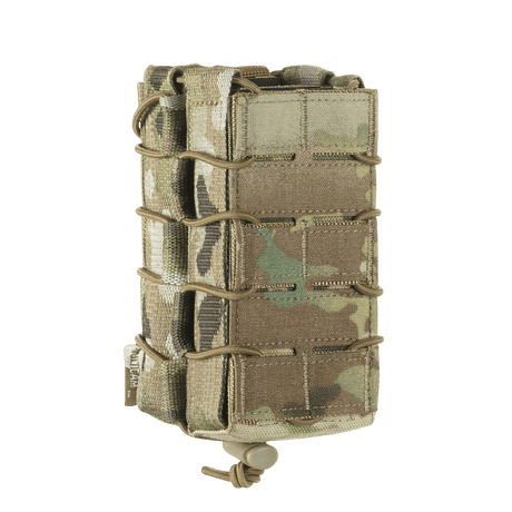 M-Tac dobbelt magasinhylster til AK Gen.3 i kamuflasjedesign, laget av slitesterk Cordura 1000D, MOLLE-kompatibel, sklisikker gummioverflate.