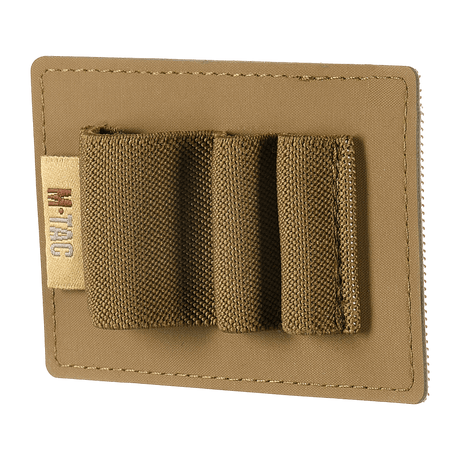 M-Tac modulær innsats Small (3 seksjoner) i slitesterkt polymerkompositt med elastiske stropper for EDC-utstyr, beige, sett forfra.