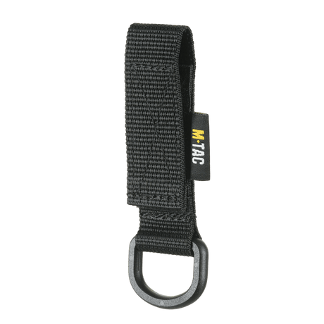 M-Tac feste med D-ring for montering på MOLLE-utstyr, med Velcro-lukking og kompakt design for taktisk bruk.
