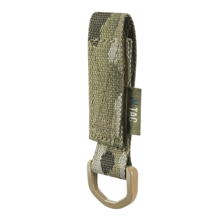 M-Tac feste med D-ring for MOLLE-system, justerbar Velcro-lukking, kompakt og lett, ideell for taktisk bruk.