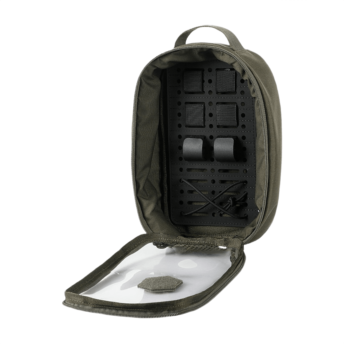 M-Tac Modul Insert Molle 11x19, Laser Cut i åben taske, viser interiør med specialrum til EDC-kit.