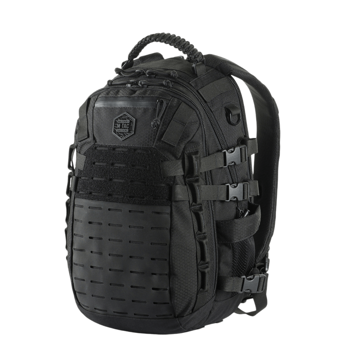 M-Tac Mission Rygsæk Elite Hex i sort med MOLLE-system og robust Cordura Hex 1000D materiale til udendørs eventyr
