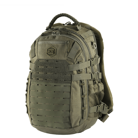 M-Tac Mission Rygsæk Elite Hex i Cordura, med ergonomisk design og MOLLE LASER CUT-system for montering av ekstra lommer.