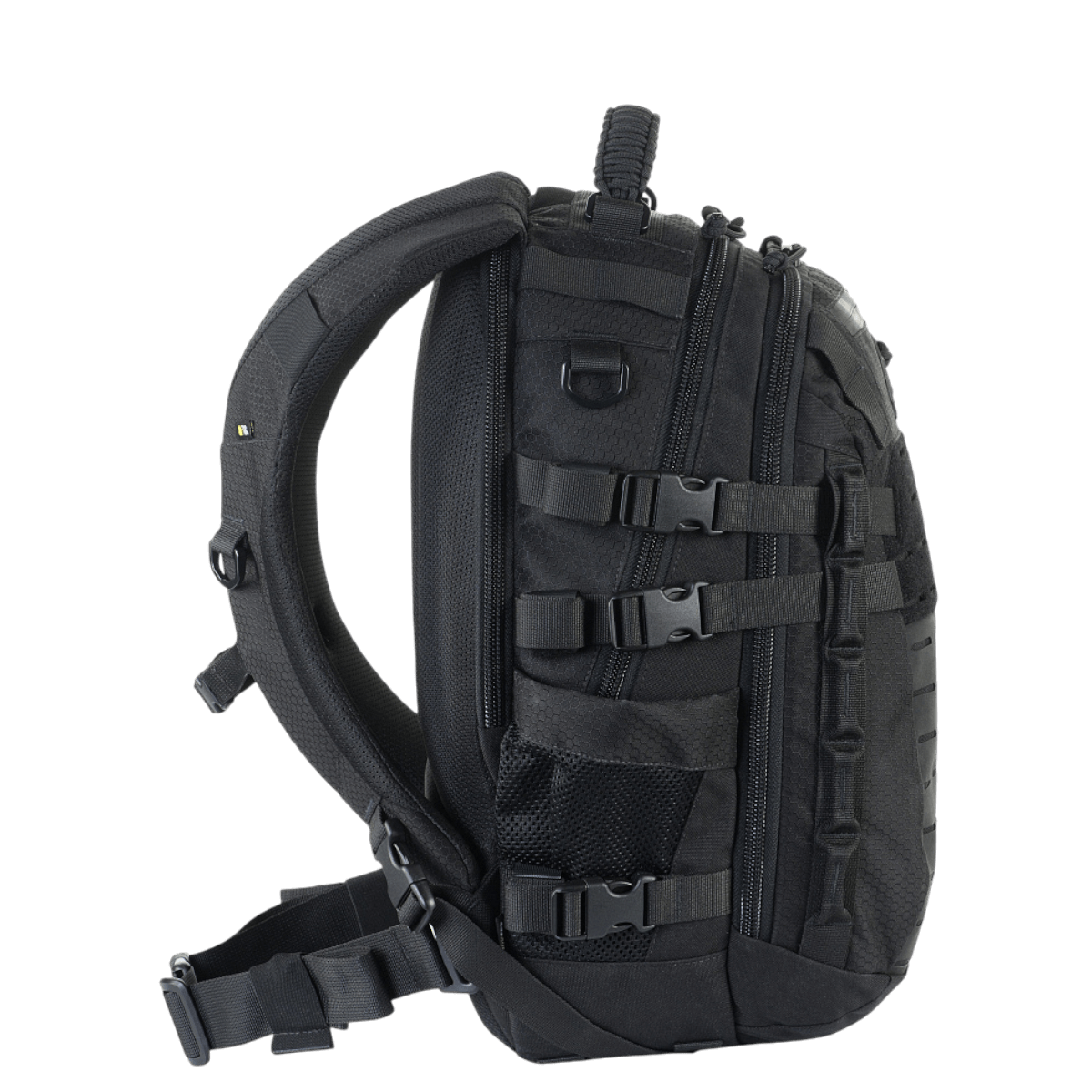 M-Tac Mission Rygsæk Elite Hex i sort Cordura, ergonomisk design med MOLLE system til tilpasning og holdbarhed i høj kvalitet