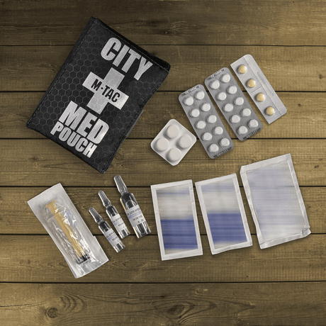 M-Tac City Med Pouch Hex i kompakt ripstop-materiale med hexagonmønster, bærbart førstehjelpskit, vist i galleri posisjon 1