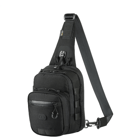 M-Tac Cross Taske Slim Elite Hex i sort Cordura med justerbar rem og holdbare YKK-lynlåser, stilfull og funksjonell for daglig bruk.