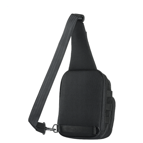 M-Tac Cross Taske Slim Elite Hex i sort, laget av Cordura 500 og Cordura Hex, med justerbar stropp og stilfullt design, ideell for hverdagen.