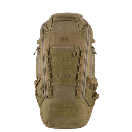 M-Tac Ryggsekk Large Elite Hex Gen. IV i beige, slitesterkt design i Cordura, ergonomisk og funksjonell for bæring av adskilte våpen.