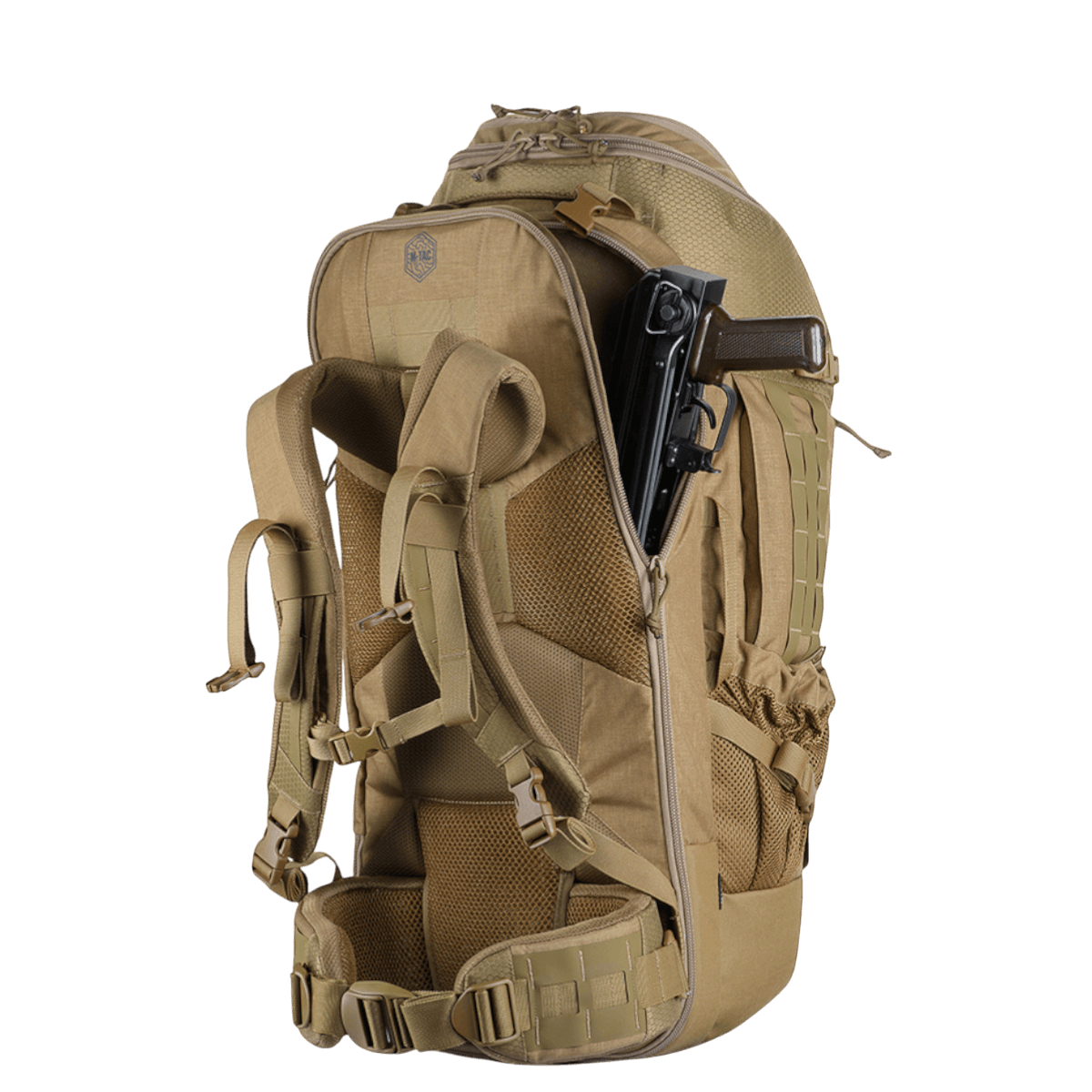 M-Tac Rygsæk Large Elite Hex Gen. IV i slidstærk Cordura materiale, designet til ergonomisk funktionalitet og våbenbæring.