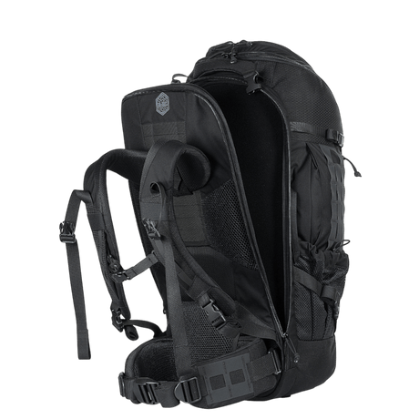 M-Tac Rygsæk Large Elite Hex Gen. IV i sort, laget av holdbart Cordura, ergonomisk designet for bærekomfort og våpenoppbevaring.