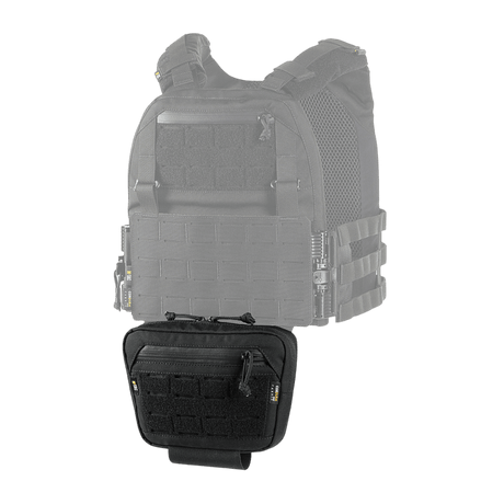M-Tac Tilbehørslomme Lower Large Elite Plate Carrier i robust Cordura 500D, taktisk lomme for ekstra utstyr, vist i galleri posisjon 1.