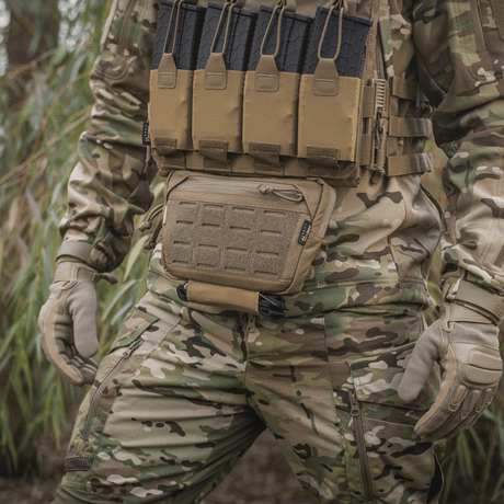M-Tac Tilbehørslomme Lower Large Elite Plate Carrier i slitesterkt Cordura 500D med MOLLE-system og funksjonell glidelåslomme, galleri posisjon 1.