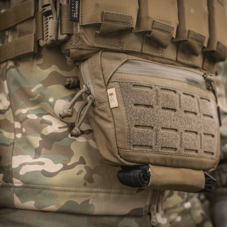 M-Tac Tilbehørslomme Lower Large Elite Plate Carrier i slitesterkt Cordura 500D med NIJ-sertifisering, taktisk lomme, galleri posisjon 1.