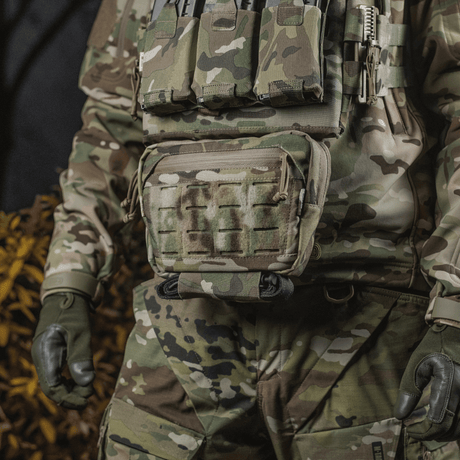 M-Tac Tilbehørslomme Lower Large Elite Plate Carrier i slitesterkt Cordura 500D med NIJ-sertifisering, taktisk lomme, galleri posisjon 1.