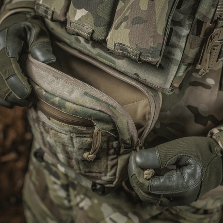 M-Tac lomme til tilbehør Lower Large Elite Plate Carrier i slitesterkt Cordura 500D med NIJ-sertifisering, vist i galleri posisjon 1, åpen pouch.