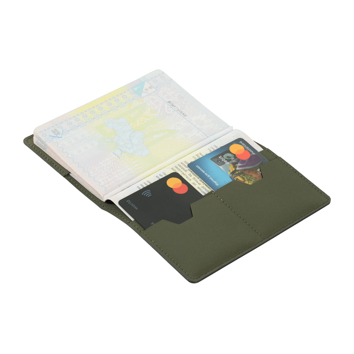 M‑Tac Pascover i moderne polymerkomposit med rum til plastkort, vertikalt "Passport"-tryk og stilfuldt M‑Tac logo. Beskytter pas effektivt.