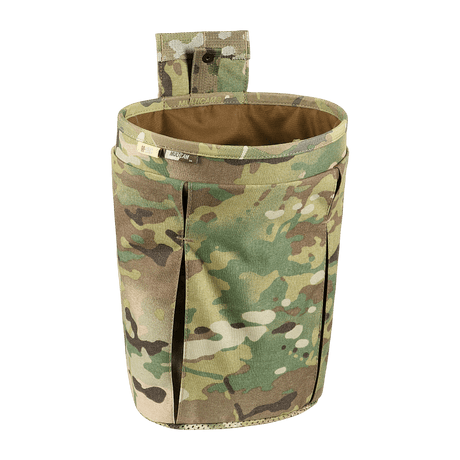 M‑Tac Magasinsæk Dump Pouch Lite Elite i camouflagedesign med hurtiglukkesystem og drenering, kompatibel med MOLLE og beltestropper.