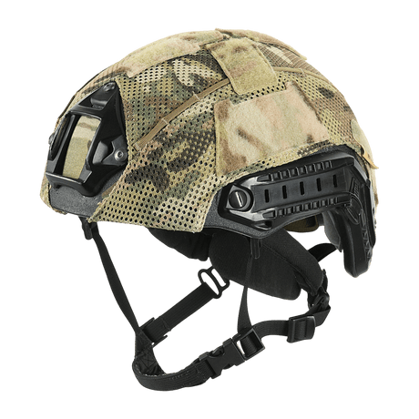 M‑Tac Hjelmcover Shroud Elite i MULTICAM, designet for TOR-D-hjelmer, beskytter mot skade, med Velcro-paneler og stropper for ekstrautstyr.