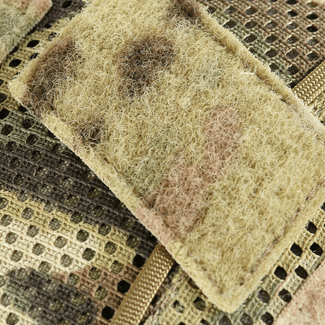 M‑Tac Hjelmcover Shroud Elite i MULTICAM-kamuflasje med Cordura 500D og mesh, viser Velcro for ID, patches eller lys.