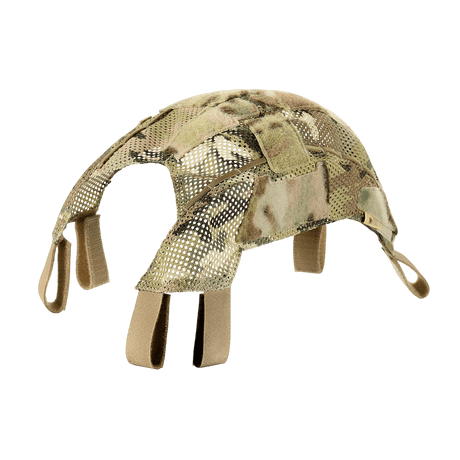 M‑Tac Hjelmcover Shroud Elite i MULTICAM-kamuflasje, designet for TOR-D-hjelmer med Velcro-paneler og stropper for ekstra festing.