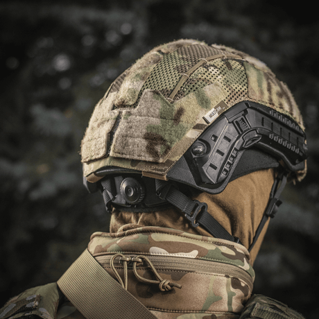 M‑Tac Hjelmcover Shroud Elite i MULTICAM camo til TOR-D hjelmer, laget av Cordura 500D og mesh, med Velcro-paneler og stropper.