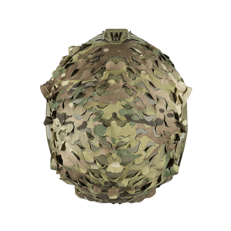 M‑Tac Vilha Hjelmcover FAST i Multicam-mønster, robust design med Cordura 500D og Velcro-stropper for justerbar passform.