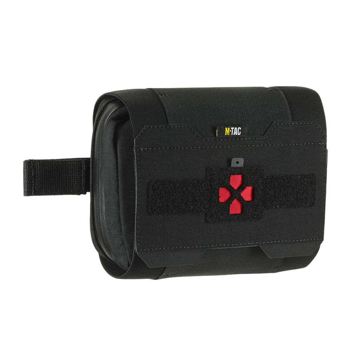 M-Tac Horisontal Medic Lomme Large Elite i slidstærk Cordura 500D, ideel til førstehjælp og nem fastgørelse til udstyr.