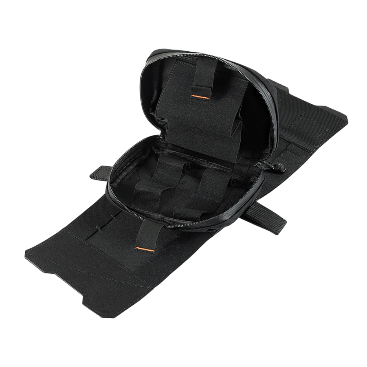 M-Tac Horisontal Medic Lomme Large Elite i åben tilstand, lavet af holdbart Cordura 500D materiale til effektiv førstehjælp.