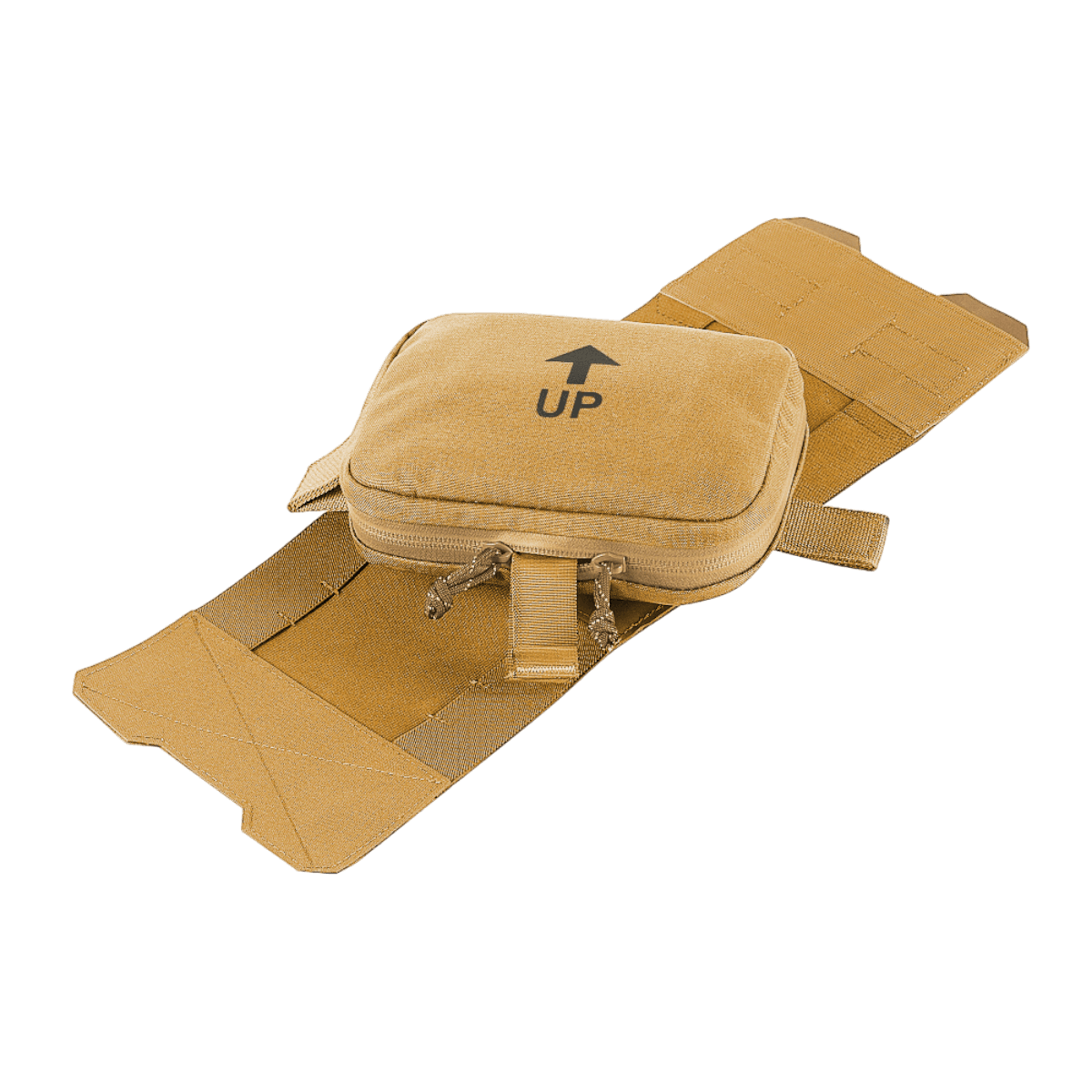 M-Tac Horisontal Medic Lomme Large Elite i sandfarve med robust Cordura 500D materiale og intern organizer til førstehjælp.