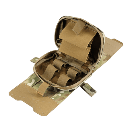M-Tac horisontal mediclomme Large Elite i multicam med NIJ-sertifisering, åpen med innvendig organizer til IFAK, vist i galleri posisjon 1.