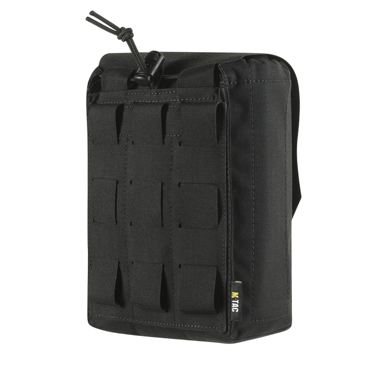 M‑Tac Medic Pouch Vertical Large Elite i sort med innovativt design og Cordura-materiale til sikker opbevaring af førstehjælpsudstyr.