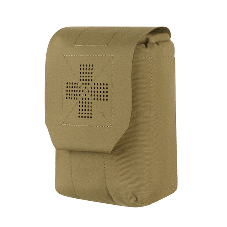 M‑Tac Medic Pouch Vertical Large Elite i slitesterkt Cordura 500D-materiale med innovativt design og MOLLE-interface, farge khaki.
