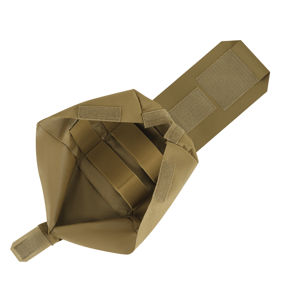 M-Tac Medic Pouch Vertical Large Elite med åben top, viser det indre organizer til førstehjælpsudstyr lavet af Cordura 500D.