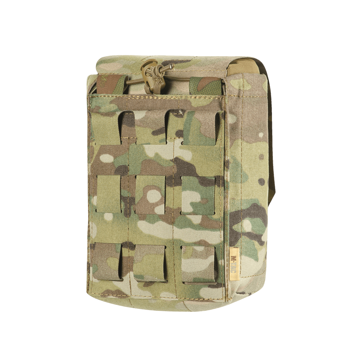 M‑Tac Medic Pouch Vertical Large Elite i holdbart Cordura 500D med MOLLE interface og camouflage design til førstehjælpsudstyr.