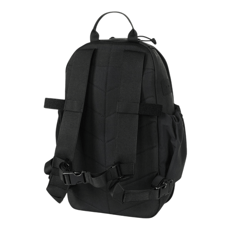 M-Tac STURM Elite Ryggsekk i svart, rommer opptil 15 liter, laget av Cordura, med MOLLE Laser Cut frontpanel for taktisk bruk. Baksiden vises.