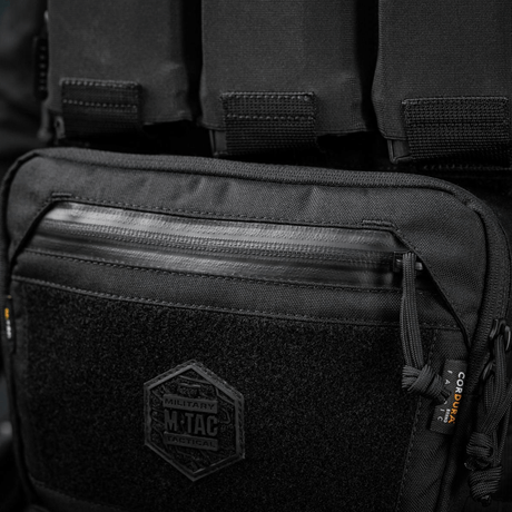 M-Tac Large Elite Gen.II skulderveske med Cordura 500D-materiale og YKK-glidelåser, egnet for taktisk bruk og daglig utstyrsorganisering.