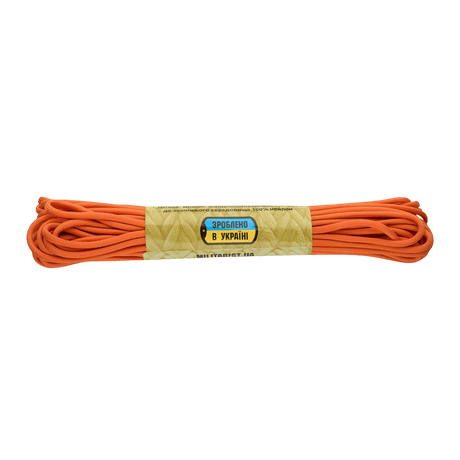 M‑Tac Paracord 550 Type III 15 m, oransje nylonkord for friluft, reparasjon og nødbruk. Sterk og allsidig med bruddstyrke 240 kg.