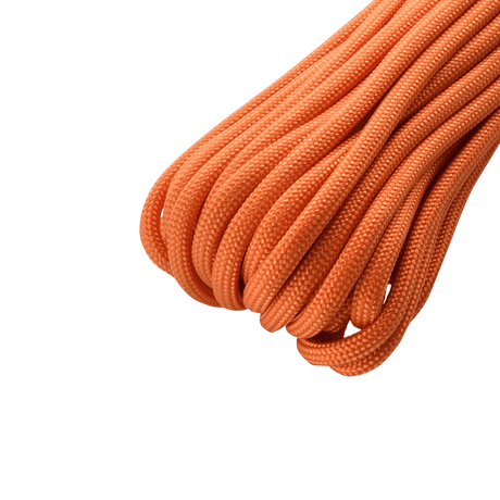 M‑Tac Paracord 550 Type III 15 m, sterk oransje nylonreip, ideell for friluft og nødbruk, diameter 4 mm, bruddstyrke 240 kg.