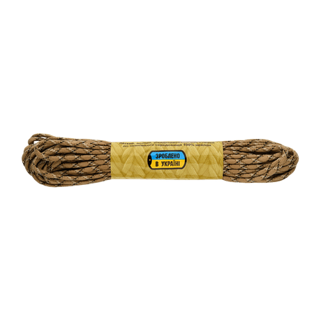 M‑Tac Paracord 550 Type III 15 m sterk nylonkord i kamuflasjemønster, ideell for friluftsliv og reparasjoner med bruddstyrke 240 kg.