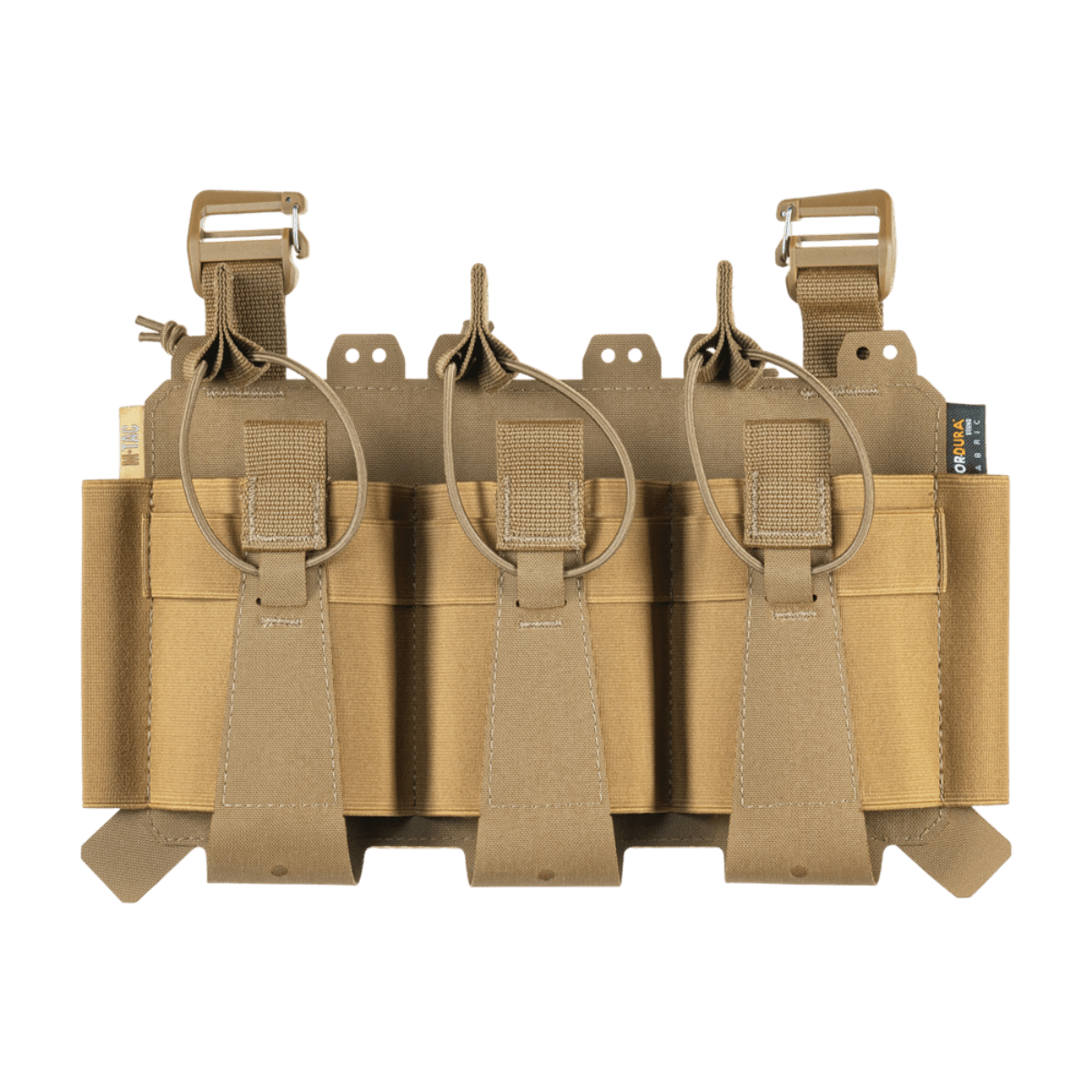 M-Tac Frontpanel til Cuirass QRS Pladebærer Tre Magasiner for effektiv og holdbar opbevaring af AK/AR magasiner.