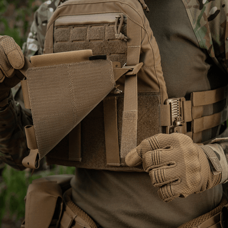 M-Tac Frontpanel til Cuirass QRS Plate Carrier 3 Magasiner i elastisk materiale med NIJ-sertifisering, taktikk og funksjonalitet, galleri posisjon 1.