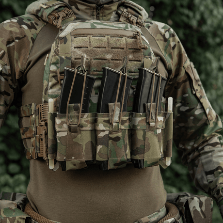 M-Tac Frontpanel til Cuirass QRS Plate Carrier 3 Magasiner i elastisk kamuflasjemateriale med NIJ-sertifisering, galleri posisjon 1.