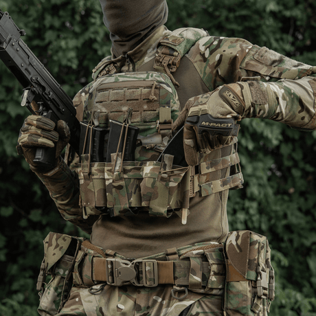 M-Tac Frontpanel til Cuirass QRS Plate Carrier 3 Magasiner i kamuflasje elastikkmateriale med NIJ-sertifisering, galleri posisjon 1.