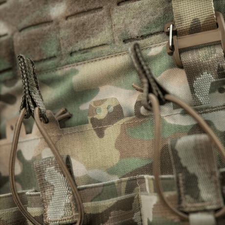 M-Tac frontpanel til Cuirass QRS Plate Carrier 3 magasiner i multicam elastisk materiale med NIJ-sertifisering, galleri posisjon 1.