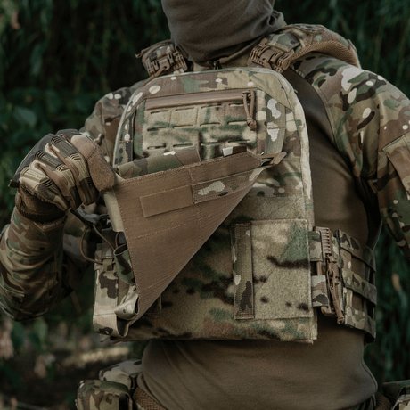 M-Tac frontpanel til Plate Carrier Cuirass QRS til 4 magasiner i multicam nylon med elastisk lukking og NIJ-sertifisering, galleri posisjon 1.